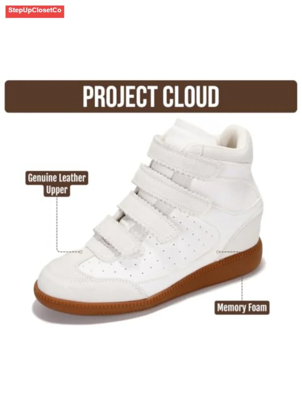 Wedge Sneakers for Women Memory Foam Lightweight Hi Top Shoes
